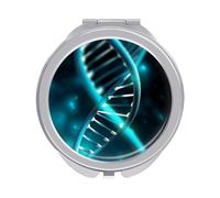 FekiLoot Travel Science Gene Strand Makeup Mirror Foldable Cosmetic Mirrors with 1x/2x Magnifying Portable Mini Double-Sided Round Mirror for Purse Pocket Handbag Women Girl Gift