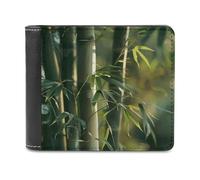 FekiLoot Tree Bamboo Wallet Large Capacity Slim Bifold Wallet with Multiple Card Slots PU Leather Men Purse
