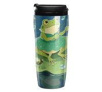 FekiLoot Tree Frog with Fireflies Insulated Tumbler Reusable Plastic Iced Coffee Cup with Lid Double Walled Hot Coffee Travel Mug Gifts for Women Men BPA Free 12 Oz