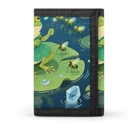 FekiLoot Tree Frog with Fireflies Slim Wallet Trifold Wallet Credit Card Holder Wallets Stylish Money Clip for Men Women