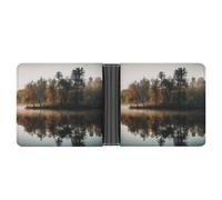 FekiLoot Trees Reflection on A Lake Leather Wallet Double-Sided Different Images Bifold Wallet Ultra Strong Stitching Slim Wallets