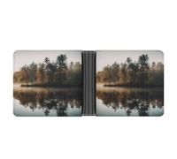 FekiLoot Trees Reflection on A Lake Leather Wallet Mens Bifold Wallets Travel Cash Credit Card Holder Womens Minimalist Purse