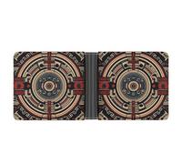 FekiLoot Tribal Pattern Leather Wallet Double-Sided Different Images Bifold Wallet Ultra Strong Stitching Slim Wallets