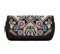 FekiLoot Tribal Style Pattern Pencil Case Portable Zipper Large Capacity Pencil Bag Handheld Multi Function Portable Pencil Pouch Organizer for Family Office Supplies