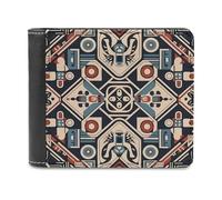 FekiLoot Tribal Style Pattern PU Leather Wallet Bifold Wallet Front Pocket Wallets Fashion Purse Slim Billfold Credit Card Holder