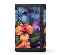 FekiLoot Tropical Floral Wallet Compact Blocking Trifold Wallets with Zipper Minimalist Purse Wallet Credit Card Holder