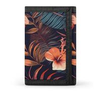FekiLoot Tropical Flower Trifold Wallet Slim Minimalist Front Pocket Men's Passcase Wallet Credit Card Holder