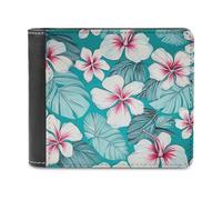 FekiLoot Tropical Hibiscus Flowers Wallet Fashionable Slim Leather Wallet with Multiple Card Slots And Hidden Compartments Wallets