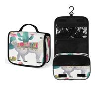 FekiLoot Tropical Llama Alpaca Cactus Flower Wash Bag Cute Hanging Toiletry Bag Large Capacity Medicine Bags Portable Organized Pockets for Makeup Organizer for Travel Essentials