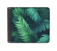 FekiLoot Tropical Palm Leaves Wallet Fashionable Slim Leather Wallet with Multiple Card Slots And Hidden Compartments Wallets
