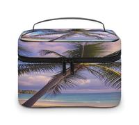 FekiLoot Tropical Palm Tree Makeup Bag Large Capacity Travel Cosmetic Bag Lightweight Hand-held Toiletry Bags Portable Cosmetic Pouch Cute Make Up Pouch for Women