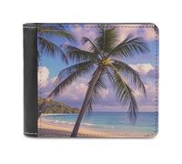 FekiLoot Tropical Palm Tree Wallet Large Capacity Slim Bifold Wallet with Multiple Card Slots PU Leather Men Purse