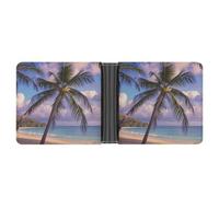 FekiLoot Tropical Palm Tree Wallet Slim Leather Bifold Wallet Extra Capacity Wallets with Multiple Card Slots Men Billfold