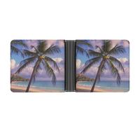 FekiLoot Tropical Palm Tree Wallet Slim PU Bifold Design Wallet with Multiple Card Slots Wallets Extra Capacity Pocket Wallets