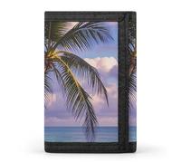 FekiLoot Tropical Palm Tree Wallet Slim Trifold Wallets with Multiple Card Slots Credit Card Holder Pocket Coin Purse