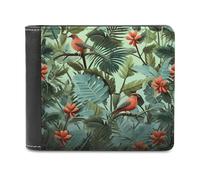 FekiLoot Tropical Plants PU Leather Wallet Bifold Wallet Front Pocket Wallets Fashion Purse Slim Billfold Credit Card Holder