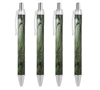 FekiLoot Tropical Rainforest Ballpoint Pens Retractable Ball Point Pens Smooth-Flowing Black Ink 0.5mm Writing Pen Black Ink Pen for Men Women 4 PCS