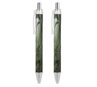 FekiLoot Tropical Rainforest Ballpoint Pens Retractable Ball Point Pens Smooth-Flowing Black Ink 0.5mm Writing Pen Black Ink Pen for Men Women 2 PCS