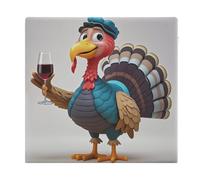 FekiLoot Turkey at Wine Tasting Seat Cushion Memory Foam Upholstery Chair Cushion with Removable Cover Square Large Pillows Seating Floor Support Pillow for Car Office Kitchen Couch