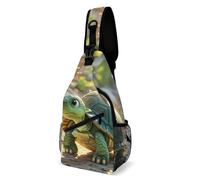 FekiLoot Turtle in The Sun Sling Bag Men Crossbody Bags Women Shoulder Backpack Daypack Chest Bag for Travel Outdoor