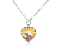 FekiLoot Turtle in The Sun Urn Necklace for Ashes Heart Cremation Jewelry Memorial Keepsake Pendant Locket Ash Holder Memory Jewelry for Women Men to Hold Ashes of Loved Ones
