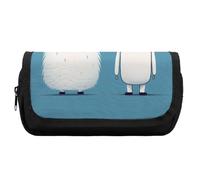 FekiLoot Two Cartoon Animals Pencil Case Portable Zipper Large Capacity Pencil Bag Handheld Multi Function Portable Pencil Pouch Organizer for Family Office Supplies
