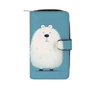 FekiLoot Two Cartoon Animals Wallet Large Capacity Travel Double Fold Wallets Portable Zipper Leather Purse for Women Men