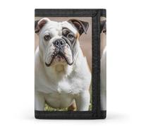 FekiLoot Two Cute Bulldog Dogs Wallet Slim Trifold Wallets with Multiple Card Slots Credit Card Holder Pocket Coin Purse