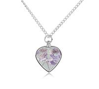 FekiLoot Two Fairies Dancing Urn Necklace for Ashes Heart Cremation Jewelry Memorial Keepsake Pendant Locket Ash Holder Memory Jewelry for Women Men to Hold Ashes of Loved Ones