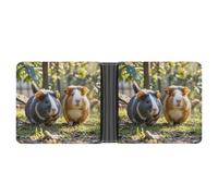 FekiLoot Two Guinea Pigs Hanging Out Wallet Slim PU Bifold Design Wallet with Multiple Card Slots Wallets Extra Capacity Pocket Wallets