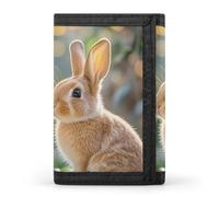 FekiLoot Two Little Cute Rabbits Trifold Wallet Slim Credit Card Holder Stylish Trifold Billfold Minimalist Front Pocket Friendly Purses