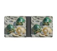FekiLoot Two Turtles And Shells Wallet Slim PU Bifold Design Wallet with Multiple Card Slots Wallets Extra Capacity Pocket Wallets