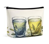 FekiLoot Two Water Glasses Toiletry Bag Travel Cosmetic Bag with Zipper Personalized Makeup Pouch Makeup Pouch for Women for Use in Daily Life Travel Other Occasions