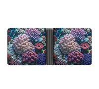 FekiLoot Underwater World Coral Wallet Slim PU Bifold Design Wallet with Multiple Card Slots Wallets Extra Capacity Pocket Wallets