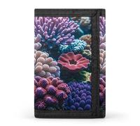 FekiLoot Underwater World Coral Wallet Slim Trifold Wallets with Multiple Card Slots Credit Card Holder Pocket Coin Purse
