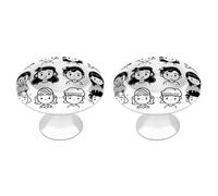 FekiLoot Various Faces Cabinet Knobs Stainless Steel Aluminum Drawer Knobs for Kitchen Cupboard Door Round Cabinet Handles Bedroom Dresser with Screws Drawer Pulls 2 Pack