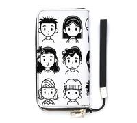 FekiLoot Various Faces Long Wallet Large Capacity Zipper Purse Ladies Multi-card Slot Coin Phone Travel Pocket