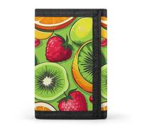 FekiLoot Various Fruits Trifold Wallet Slim Minimalist Front Pocket Men's Passcase Wallet Credit Card Holder