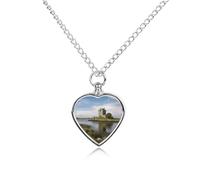 FekiLoot View of The Dunguaire Castle Cremation Urn Necklace for Ashes Keepsake Stainless Steel Memorial Pendant Pet Cremation Jewelry for Ashes for Dog/Cat Memorial Locket Urn Necklace Women Men