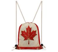 FekiLoot Vintage Canada Flag Drawstring Backpack Sports Gym Bag Drawstring Bags Foldable Backpack for Women Men
