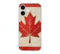 FekiLoot Vintage Canada Flag for iPhone 17 Case Full Camera Protection TPU Slim Shockproof with Anti-Fingerprint Phone Cover Transparent