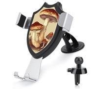 FekiLoot Vintage Edible Mushrooms Car Phone Mount for Dashboard/Vent/Windshield Auto-Clamping Gravity Sensor Truck Stand Cradle 90° Rotation Phone Holder Fits 4-6" Phones