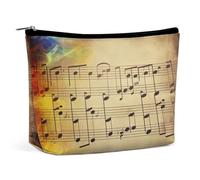 FekiLoot Vintage Music Note Toiletry Bag Travel Cosmetic Bag with Zipper Personalized Makeup Pouch Makeup Pouch for Women for Use in Daily Life Travel Other Occasions
