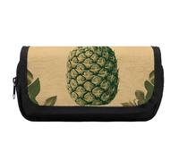 FekiLoot Vintage Welcome Pineapple Pencil Case Office Pencil Box Large Capacity Pencil Box Pouch Holder Double Zipper Pencil Case Use to Organize Desktop And Plan Space Home Office