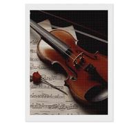 FekiLoot Violin Sheet Music Diamond Painting Kits for Beginners DIY Diamond Dots Art Kit Full Drill Round 5d Diamonds Pictures Gem Art Kits Rhinestone Painting Home Wall Decor12 x16