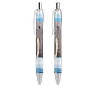 FekiLoot Walrus on Arctic Ice Ballpoint Pens Retractable Ball Point Pens Smooth-Flowing Black Ink 0.5mm Writing Pen Black Ink Pen for Men Women 2 PCS