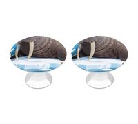 FekiLoot Walrus on Arctic Ice Cabinet Knobs Kitchen Cabinet Handles Round Closet Handles Stainless Steel Drawer Pulls for Closet Dresser Wardrobe Cupboard Furniture 2 Pack