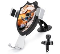 FekiLoot Watercolor Acoustic Guitar Car Phone Mount for Dashboard/Vent/Windshield Auto-Clamping Gravity Sensor Truck Stand Cradle 90° Rotation Phone Holder Fits 4-6" Phones