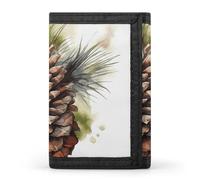 FekiLoot Watercolor Pine Cone Trifold Wallet Slim Minimalist Front Pocket Men's Passcase Wallet Credit Card Holder