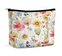 FekiLoot Watercolor Springtime Flower Toiletry Bag Travel Cosmetic Bag with Zipper Personalized Makeup Pouch Makeup Pouch for Women for Use in Daily Life Travel Other Occasions